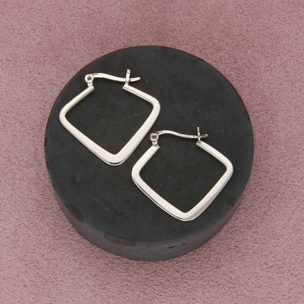 sterling silver v-shaped snap-post hoop earrings